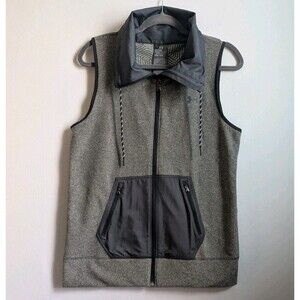 Under Armour Vest UA Womens Medium Survivor Hybrid Cold Gear Full Zip Gray Black